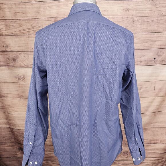 BANANA REPUBLIC NON-IRON STANDARD FIT BLUE BUTTON UP DRESS SHIRT MENS SIZE M - Picture 4 of 6